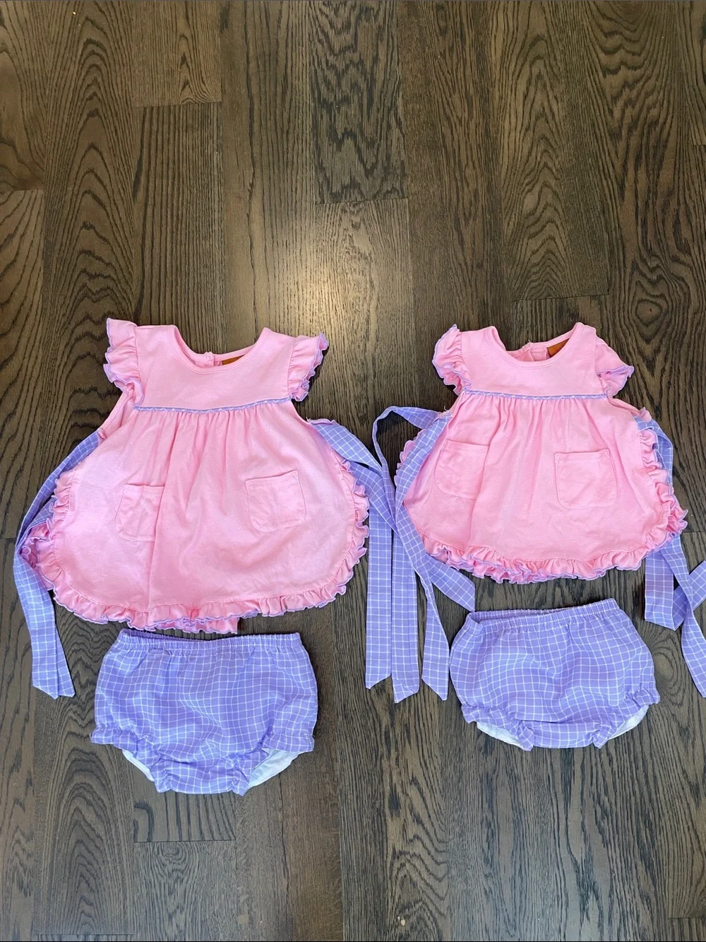 Pink and Lavender Set - Girls' Two-Piece Outfit Sibling Matching